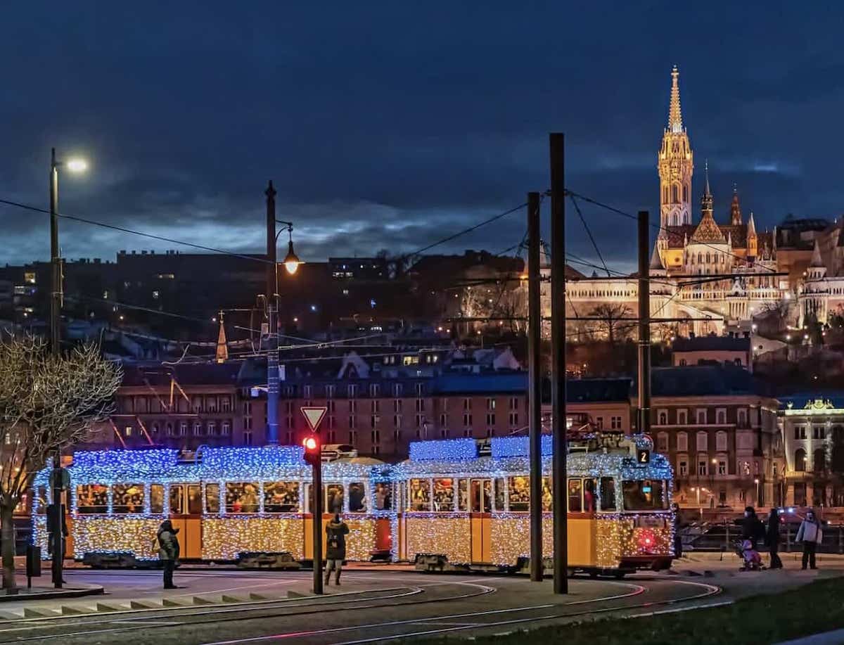 Christmas tram Budapest