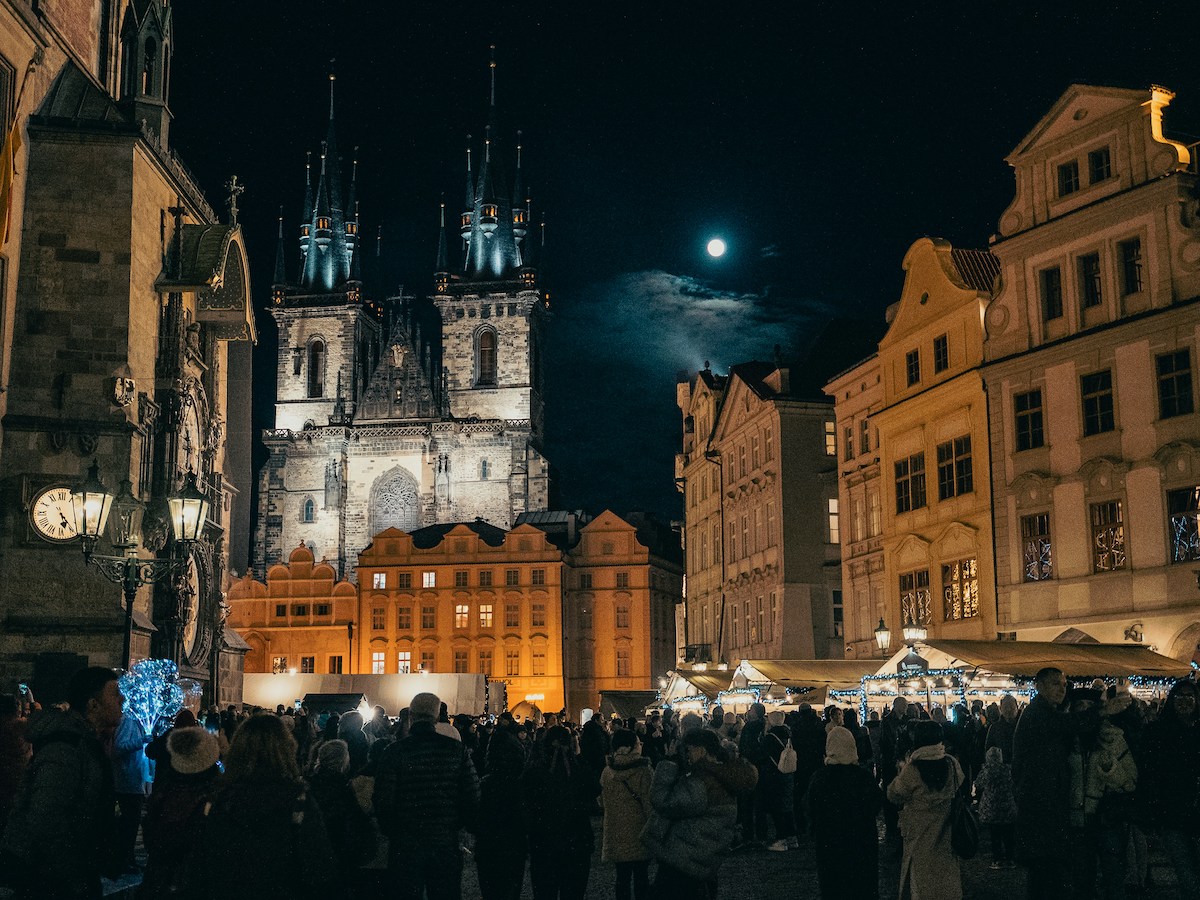 Staromák v noci Praha